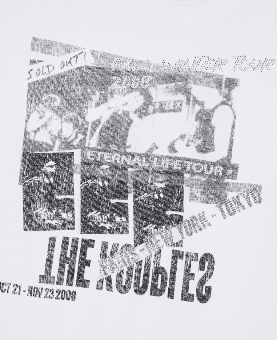 The Kooples DAMEN WHITE wei&szlig;es t-shirt &bdquo;eternal life tour&ldquo;