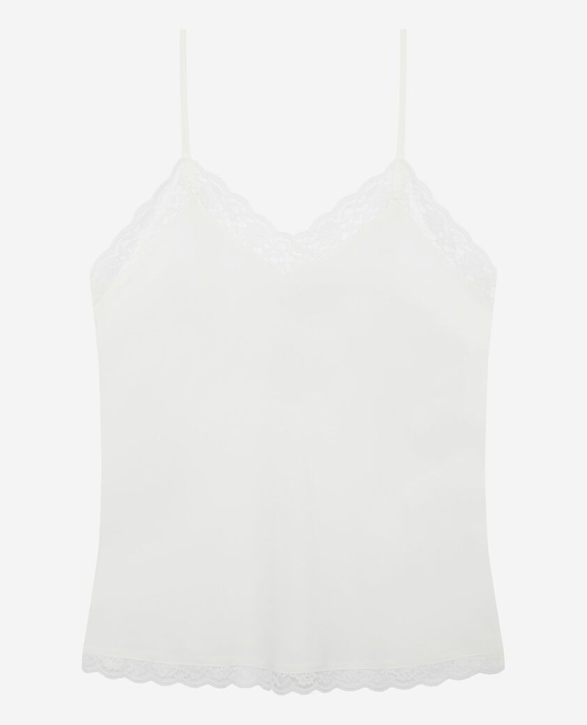 The Kooples DAMEN ECRU ecrufarbenes camisole aus seide und spitze