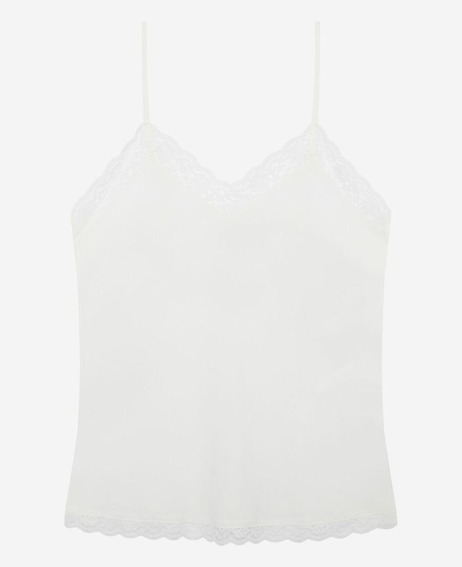 The Kooples WOMEN ECRU ecru silk and lace camisole