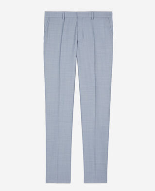 The Kooples HOMME BLUE pantalon de costume en laine coupe ajusté bleu