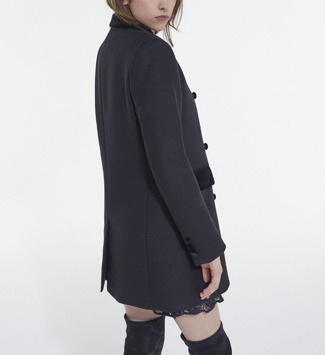 Black cashmere coat womens clearance