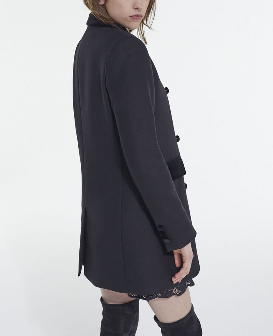 manteau en laine et cachemire noir
