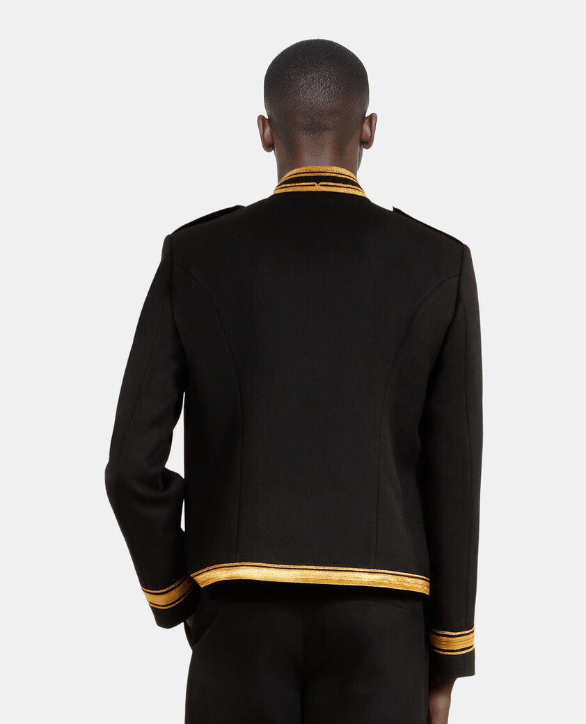 The Kooples HOMME BLACK veste style officier en laine noire