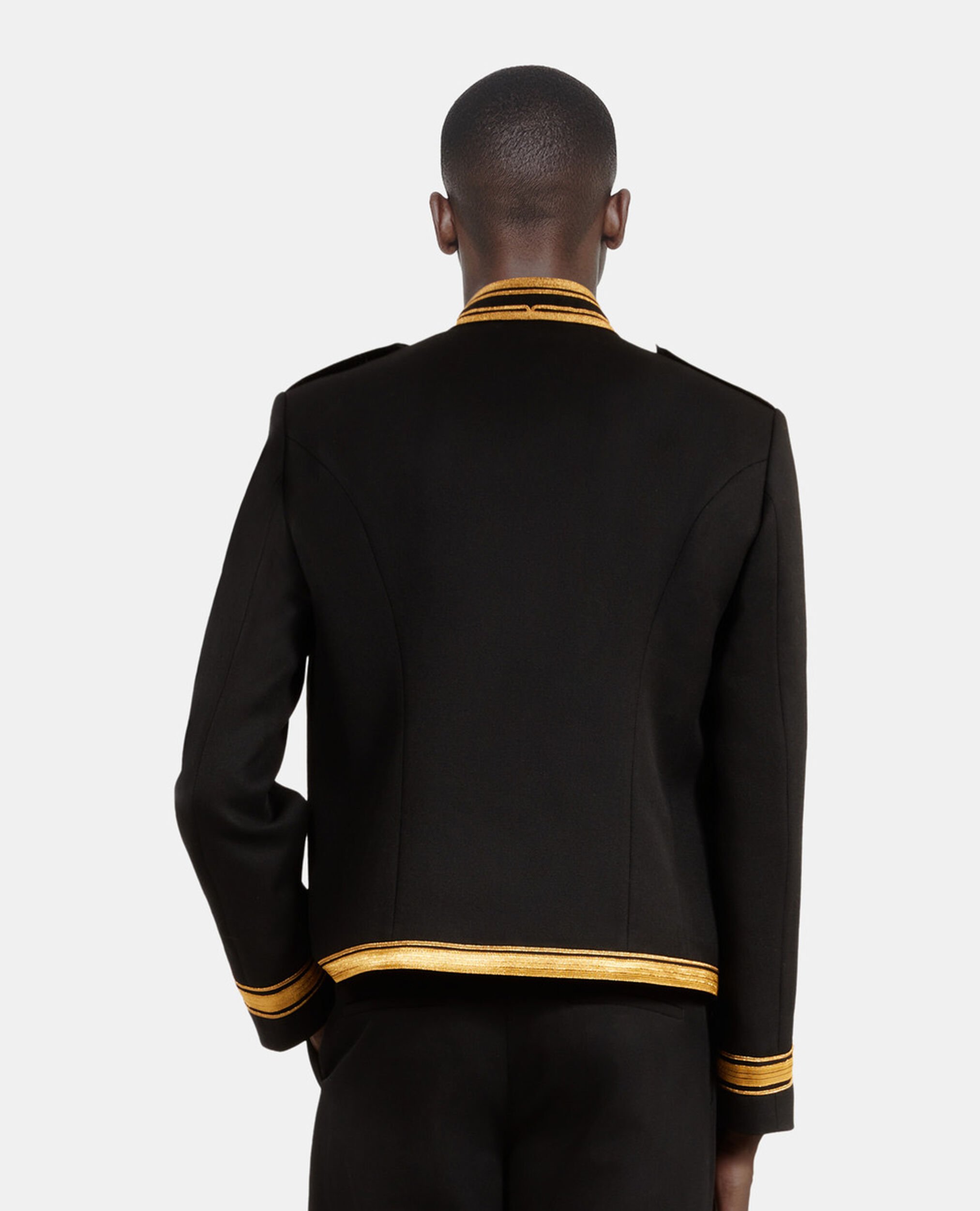 Officer style black wool jacket, BLACK, hi-res image number null