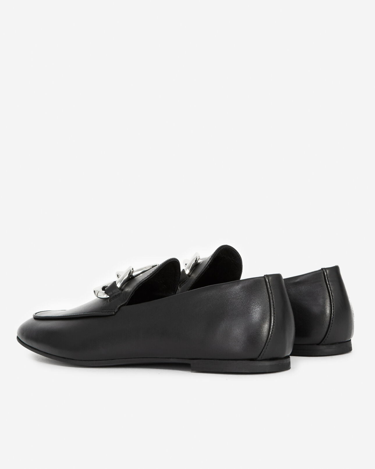 The Kooples DAMEN BLACK mokassins schwarz glattleder kettendetail