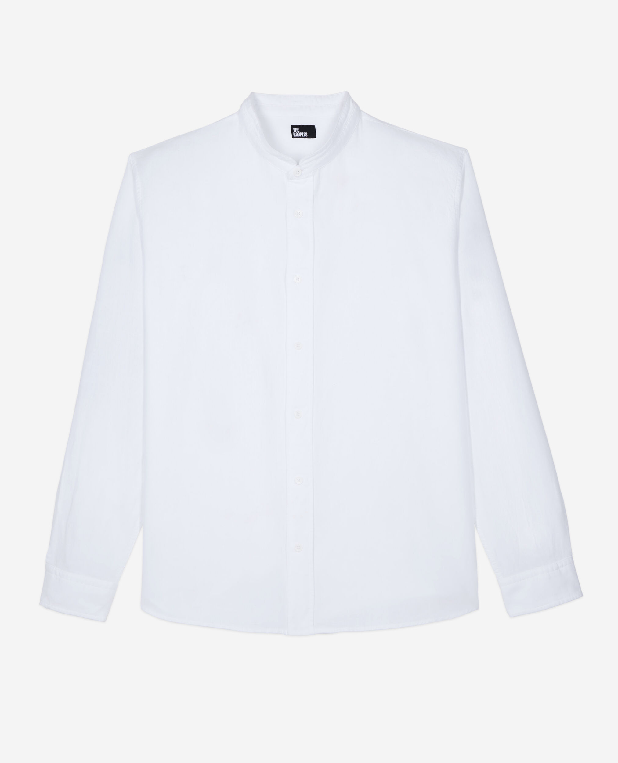 Chemise blanche en coton et lin, WHITE, hi-res image number null