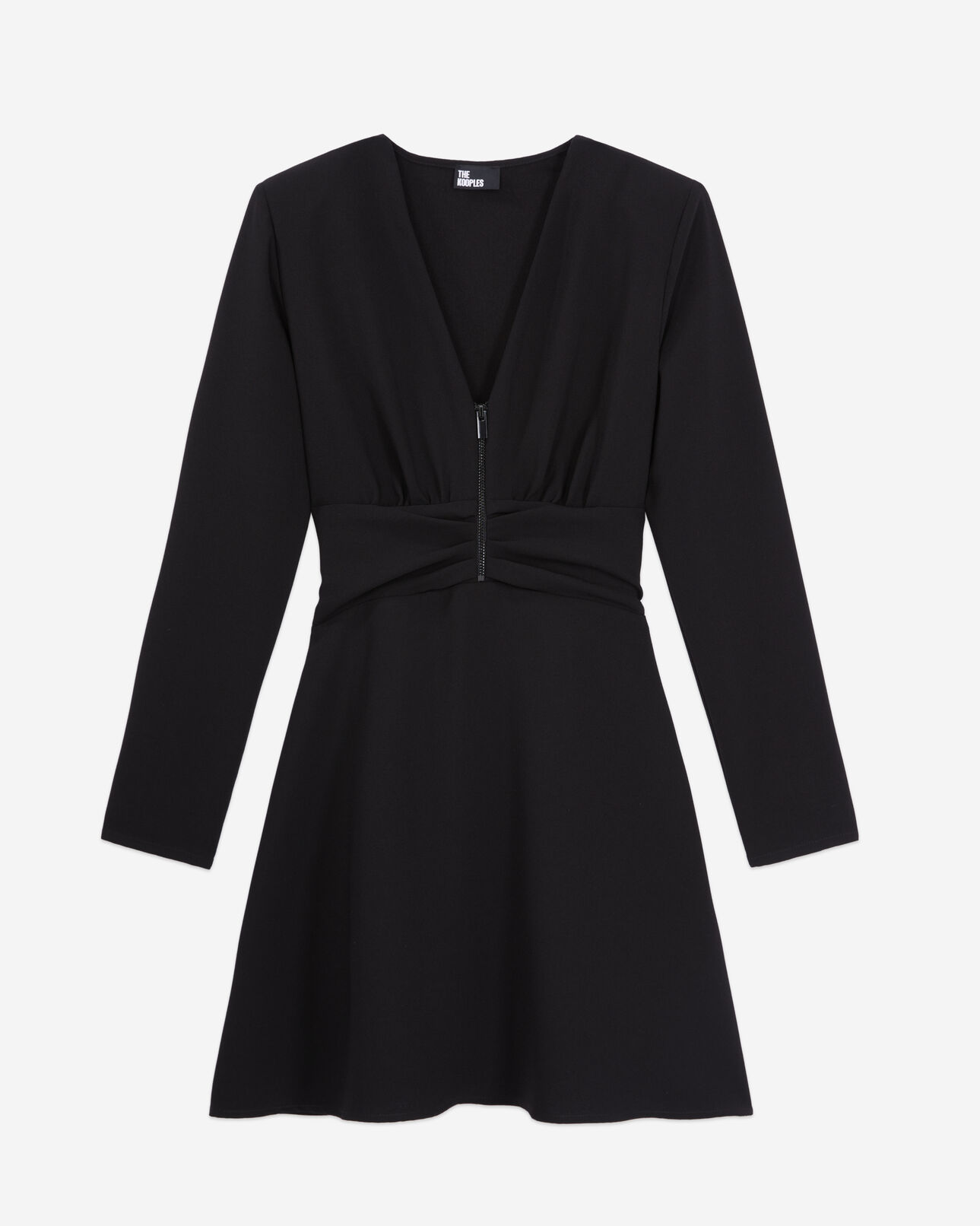The Kooples FEMME BLACK robe courte noire en crêpe