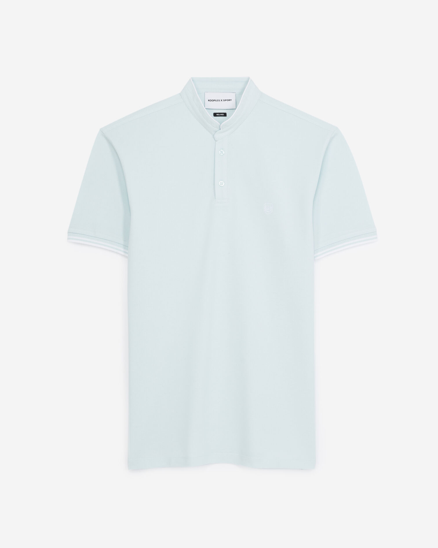 Sky blue polo w/officer collar - white badge, PASTEL BLEU / WHITE, hi-res image number null