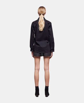 The Kooples WOMEN BLACK WASHED black shirt with stud details