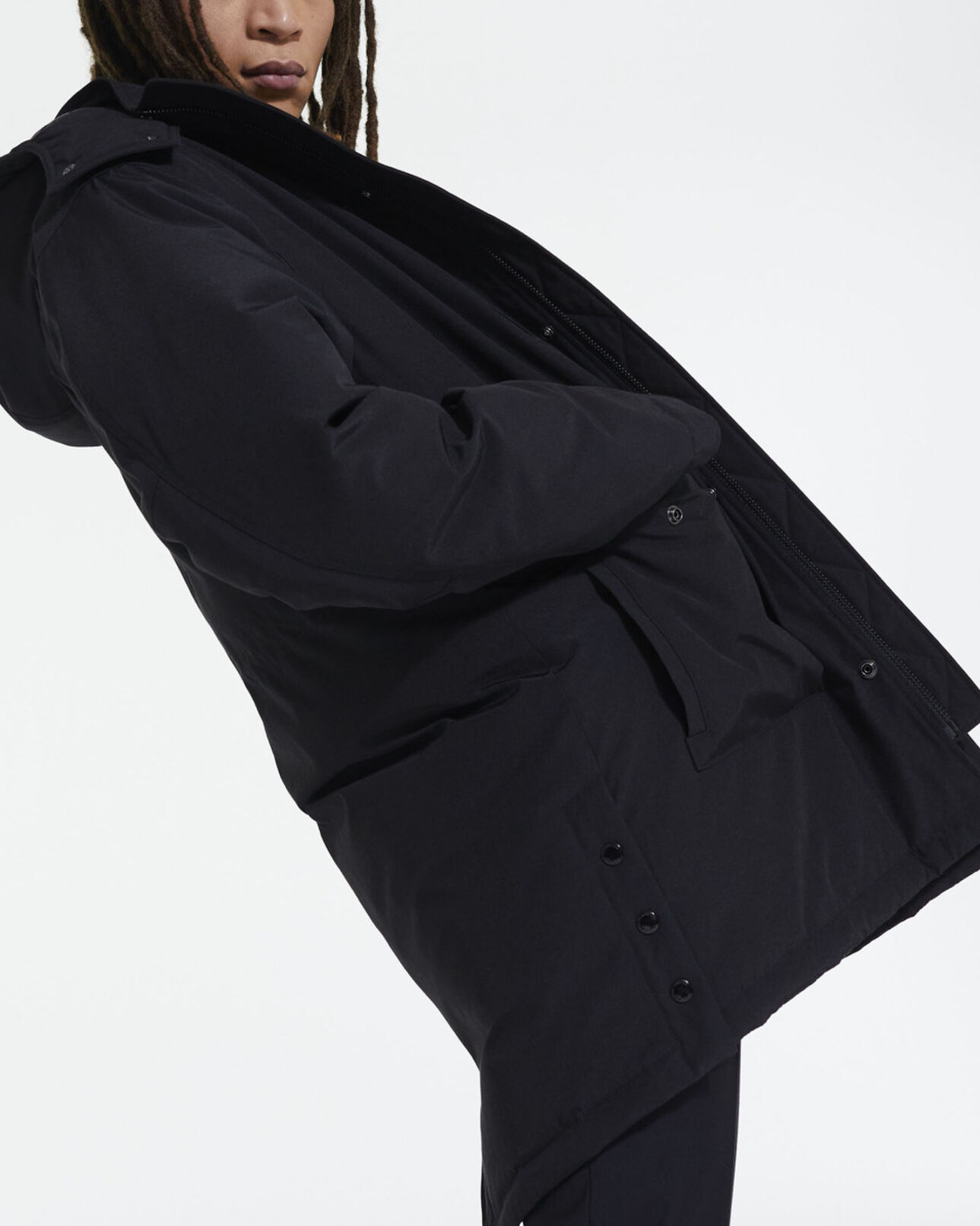 The Kooples HOMME BLACK parka à capuche noire