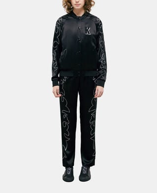 The Kooples WOMEN BLACK black teddy jacket with western-style embroidery