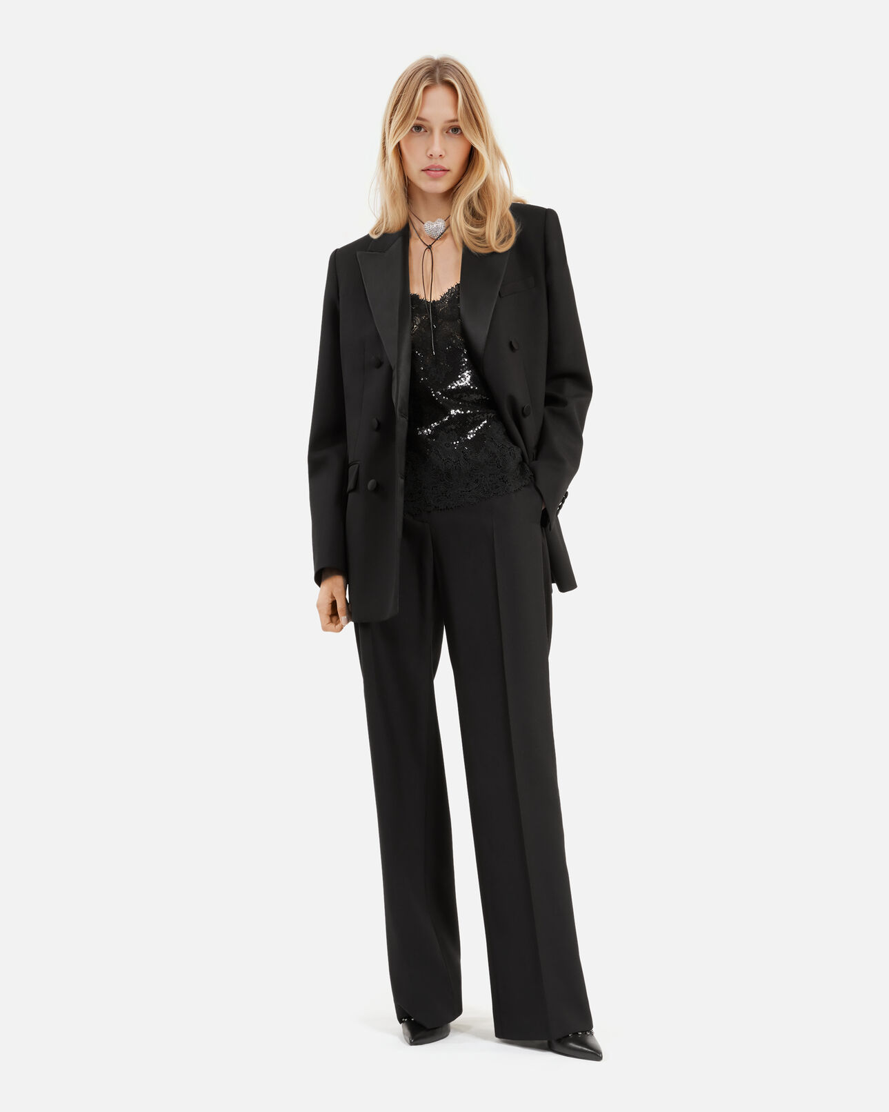 The Kooples FEMME BLACK veste de smoking noire