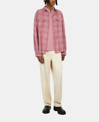 The Kooples HERREN PINK WOOD rosa hemd mit karomuster