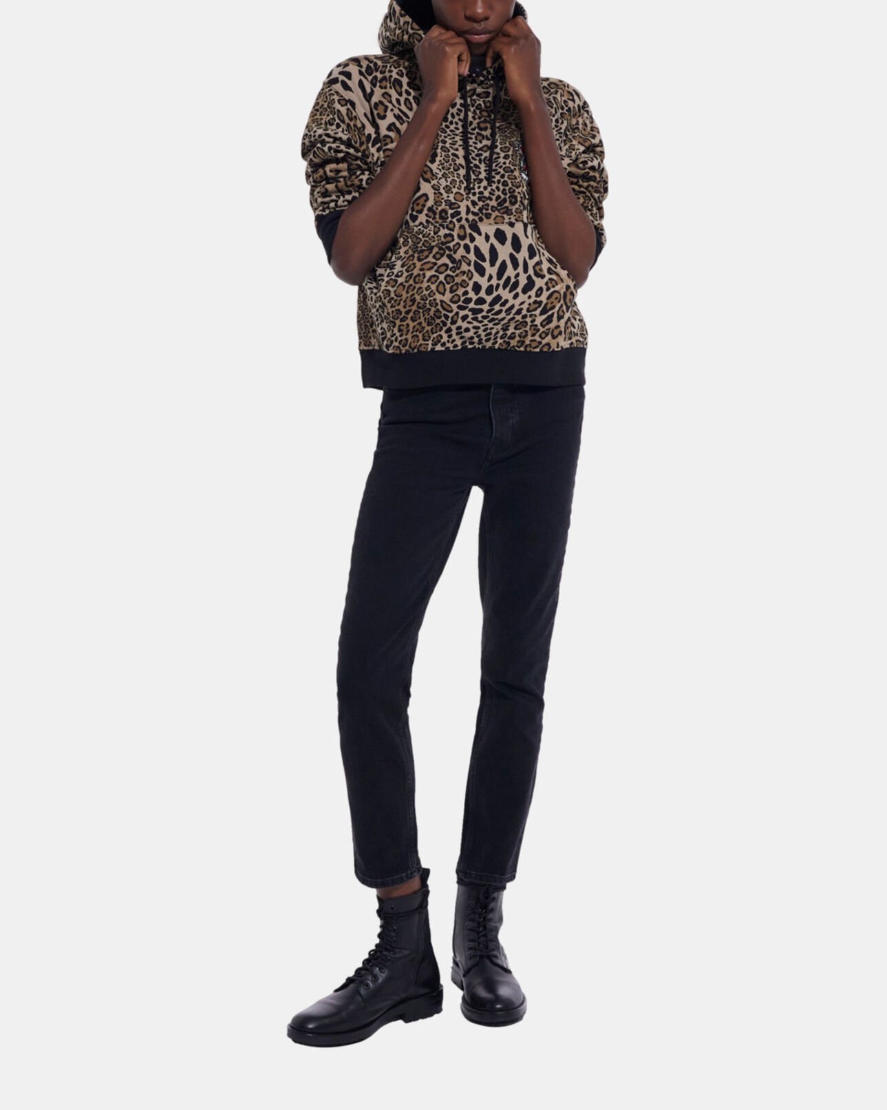 The Kooples WOMEN LEOPARD cotton sweatshirt with leopard print