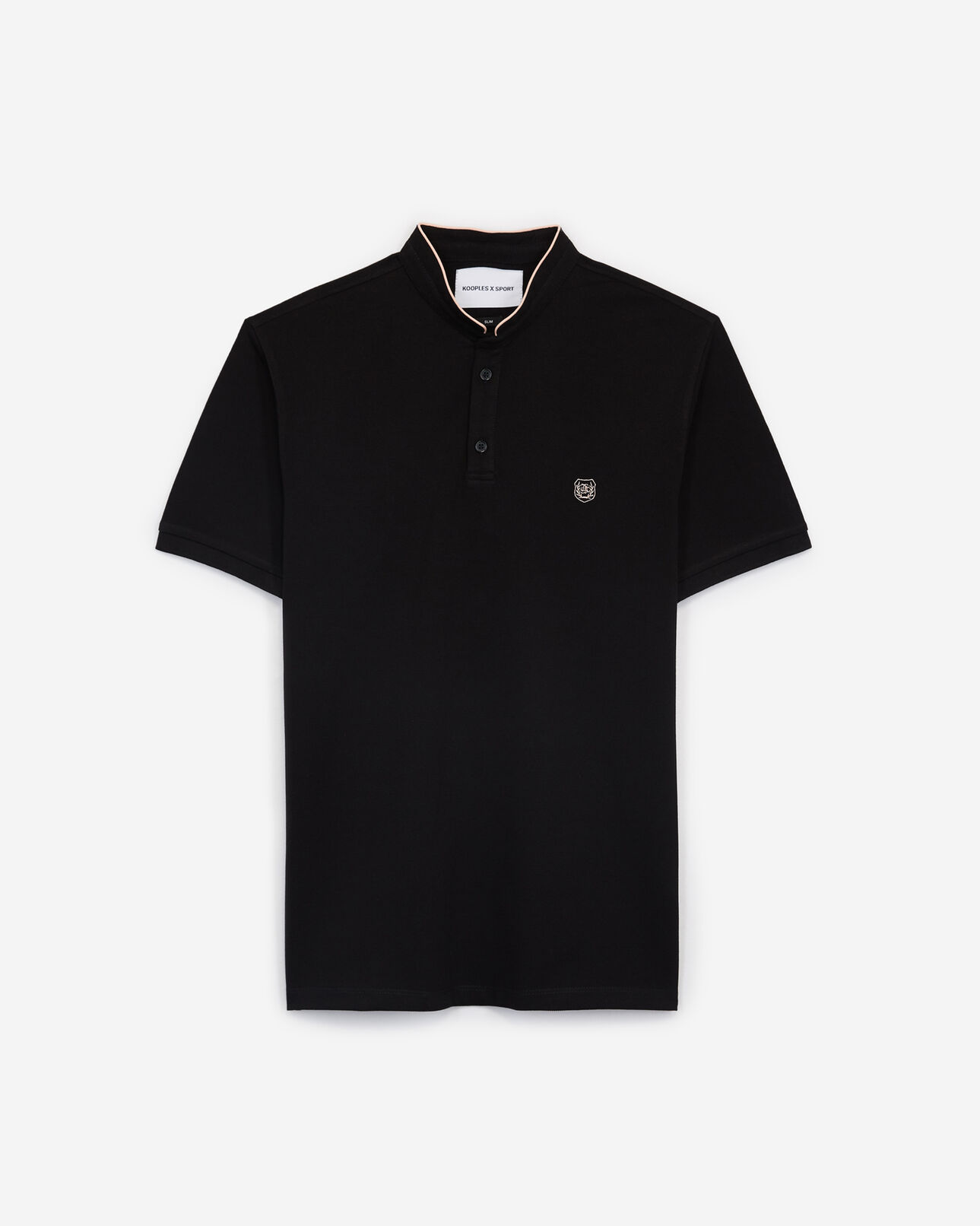 The Kooples MEN BLACK / PINK CORAIL black polo shirt