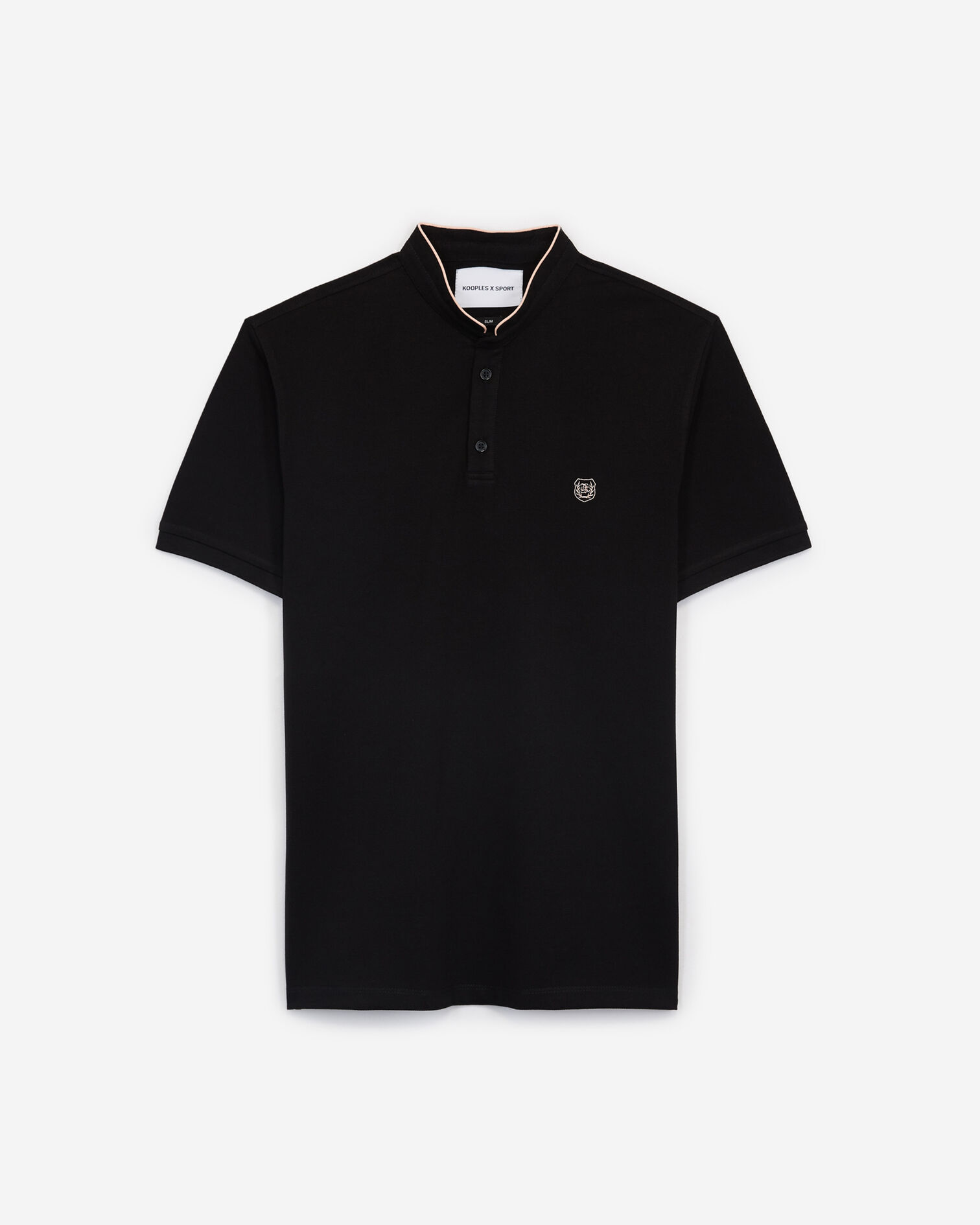 Black polo shirt, BLACK / PINK CORAIL, hi-res image number null