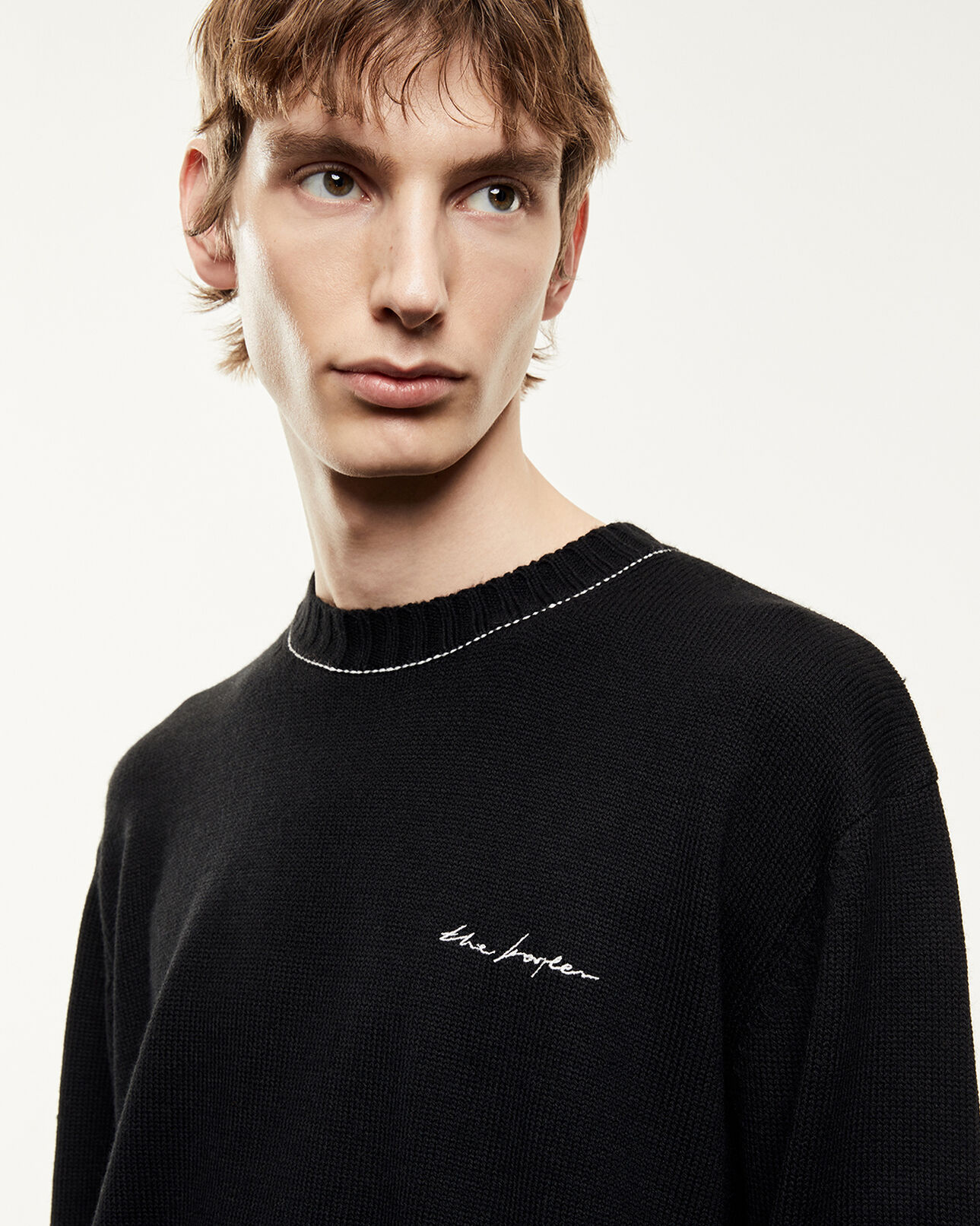 The Kooples HOMME BLACK pull laine mélangée noir à logo