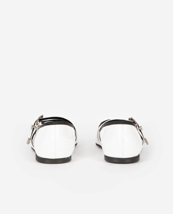 The Kooples WOMEN WHITE flat white leather ballerinas