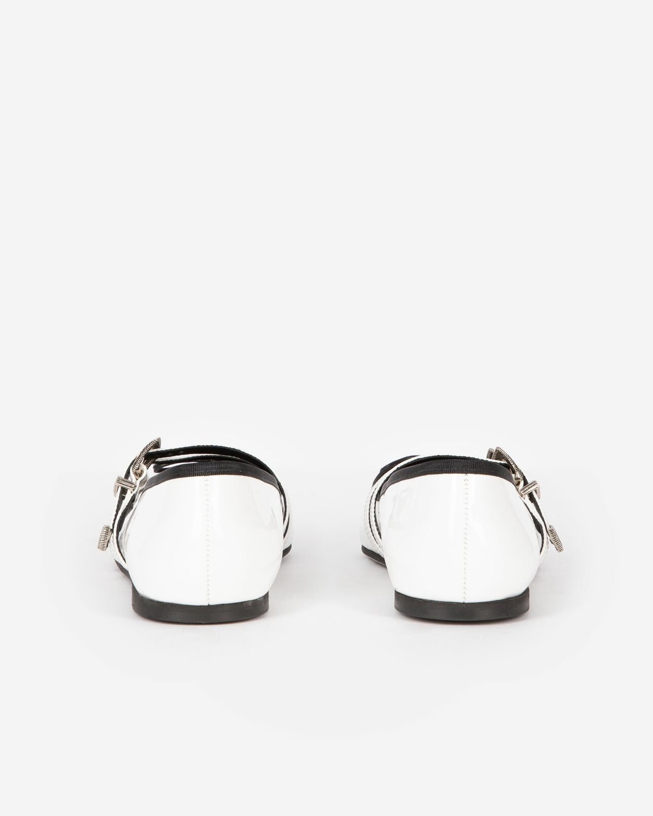 The Kooples WOMEN WHITE flat white leather ballerinas