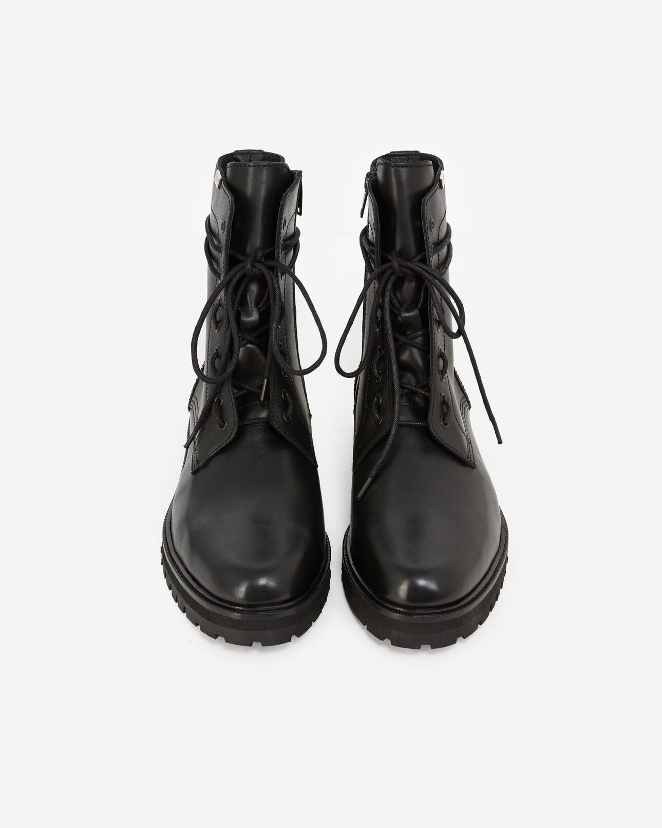 The Kooples HERREN BLACK boots schwarz lederdetail schnürung seitlich