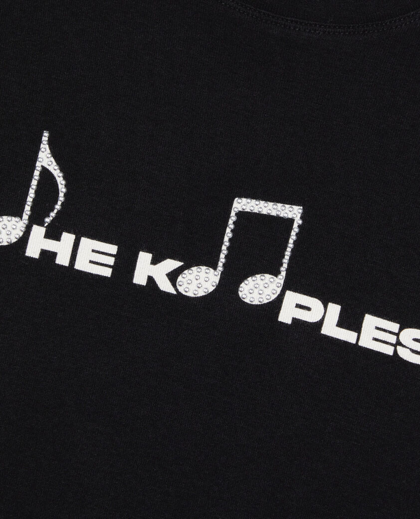 The Kooples HOMME BLACK WASHED t-shirt &agrave; s&eacute;rigraphie noir