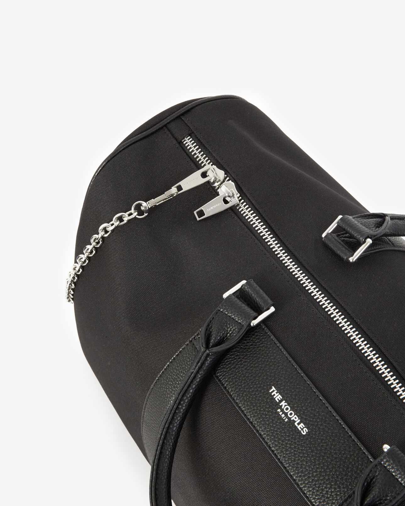 The Kooples HERREN BLACK schwarzer weekender mit abnehmbarer kette