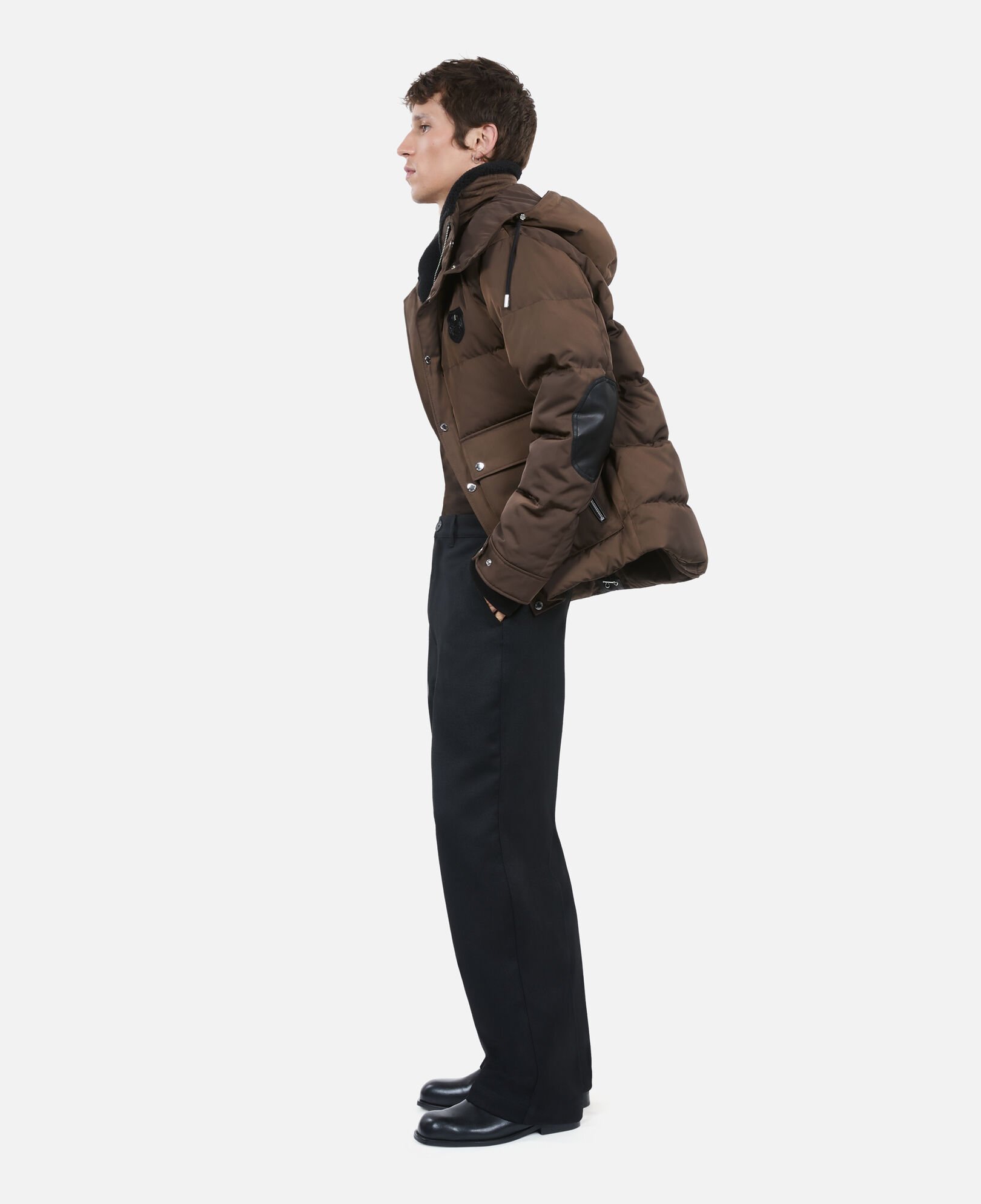 The Kooples MEN BROWN brown blazon down jacket