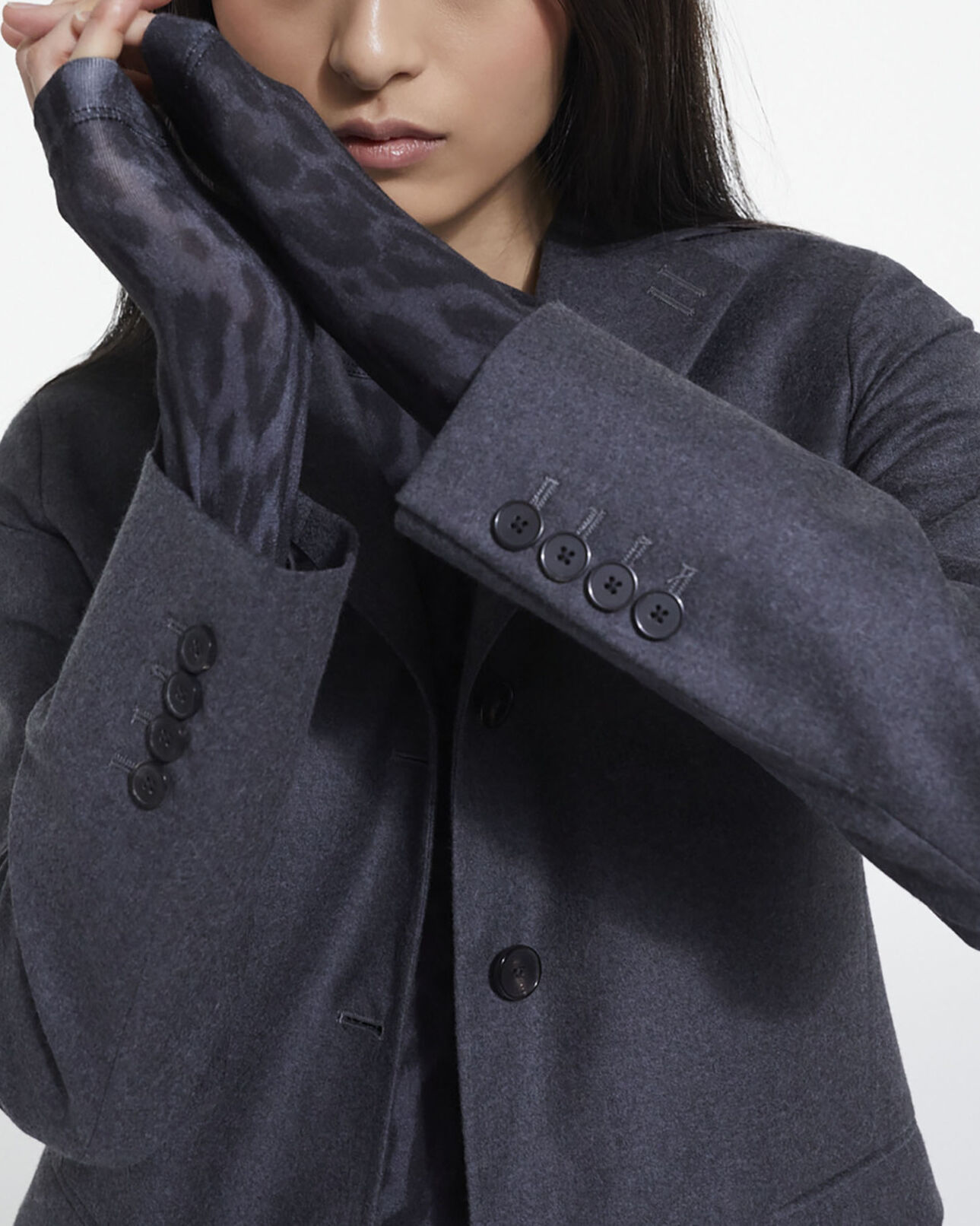 The Kooples DAMEN GREY graue anzugjacke aus wolle