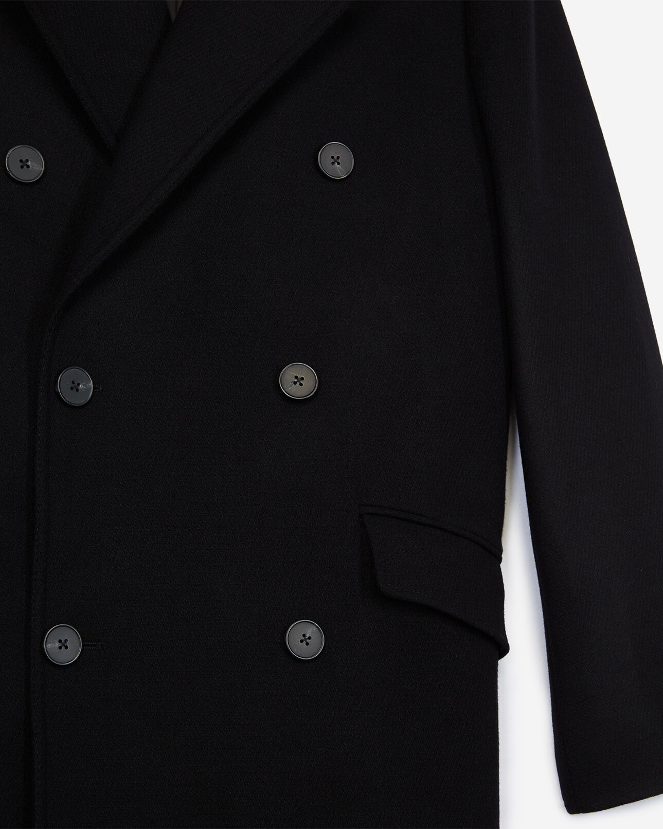 The Kooples MEN BLACK black relaxed-fit virgin wool coat