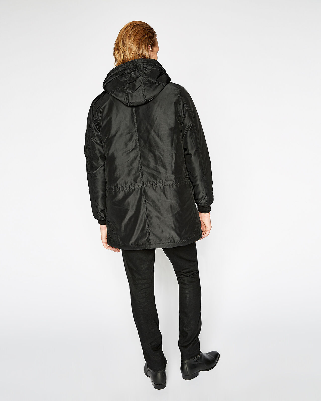The Kooples MEN BLACK mid-length black parka