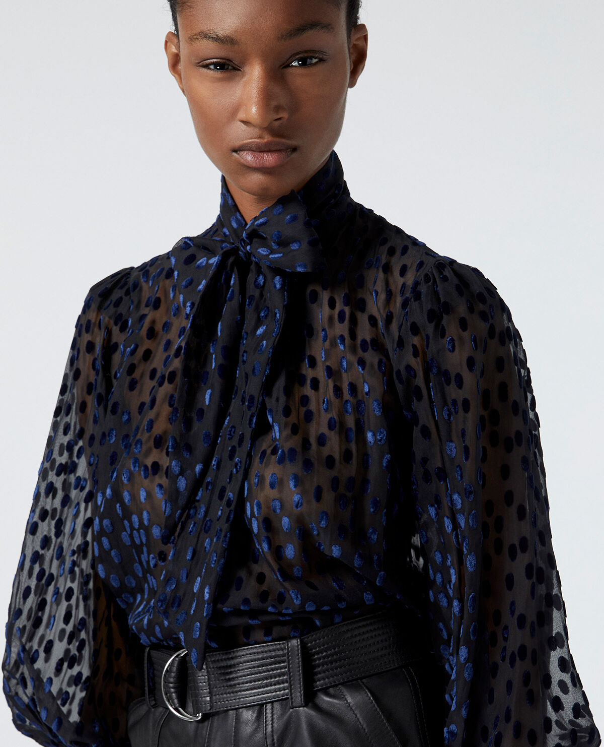 Velvet polka dot top deals