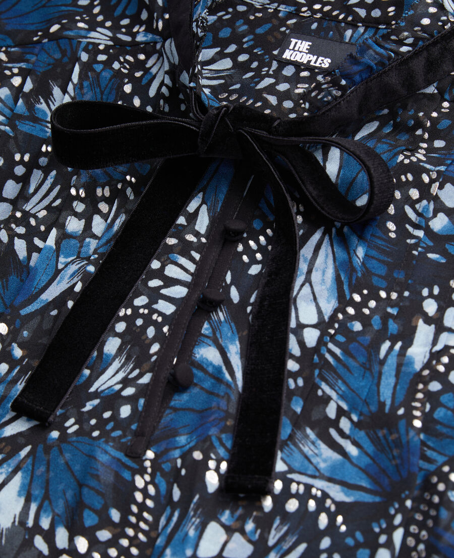 The Kooples F BLUE printed top with pleating
