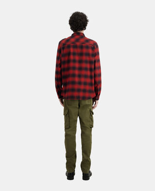 The Kooples HOMME BLACK - RED chemise à carreaux rouges et noirs