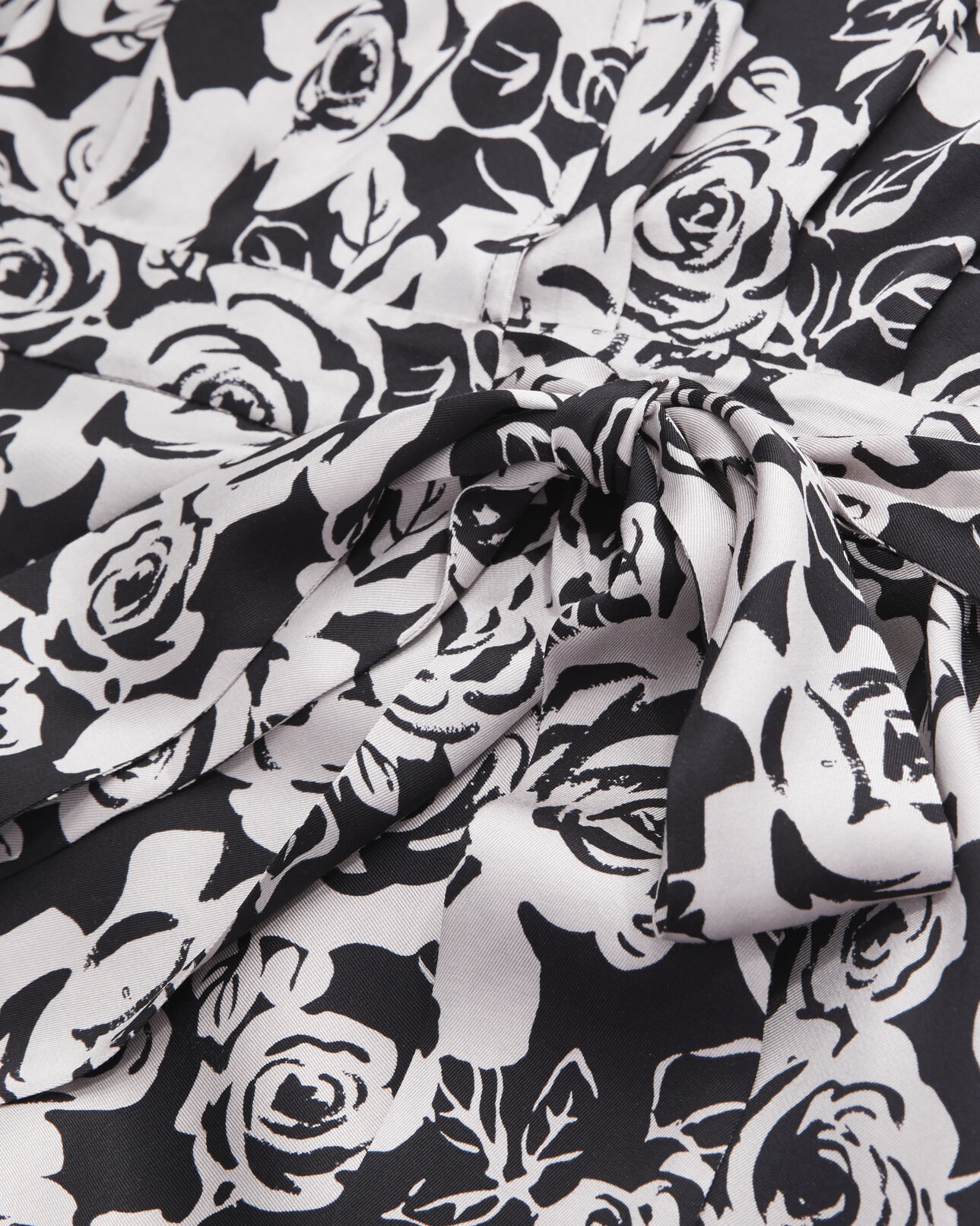 The Kooples WOMEN BLACK / PINK short printed wrap dress