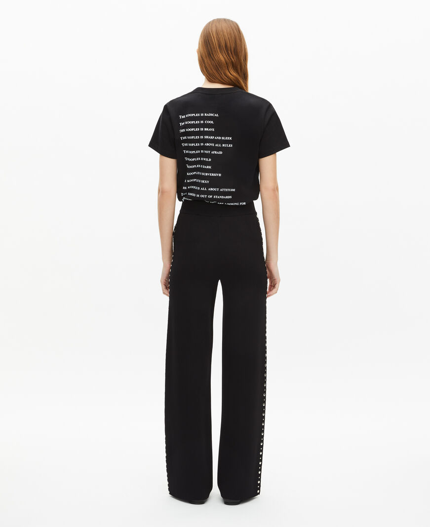 The Kooples MUJER BLACK pantalones de punto negros con tachuelas