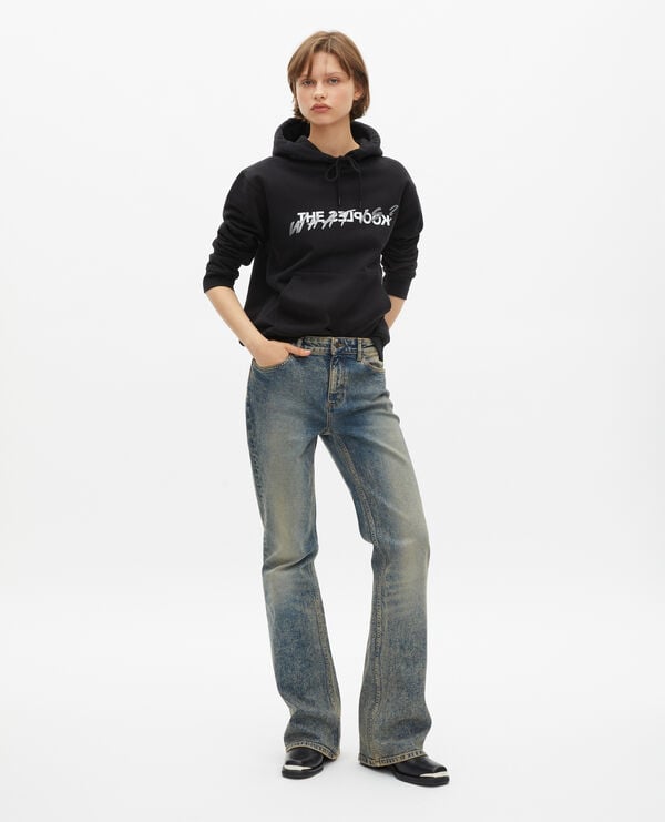 The Kooples FEMME BLACK sweatshirt à capuche what is avec strass noir