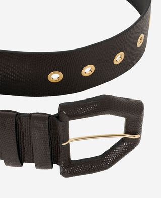 The Kooples FEMME BROWN ceinture large en cuir marron