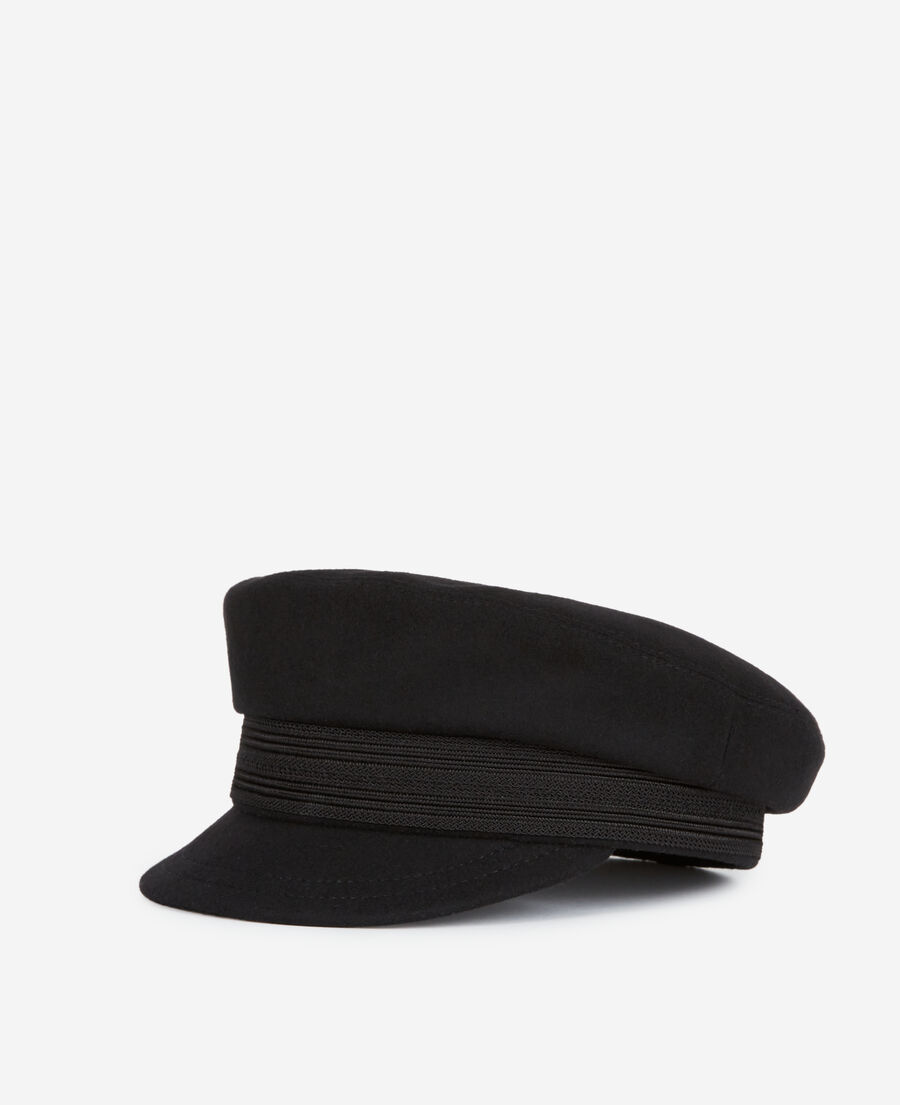 black wool cap