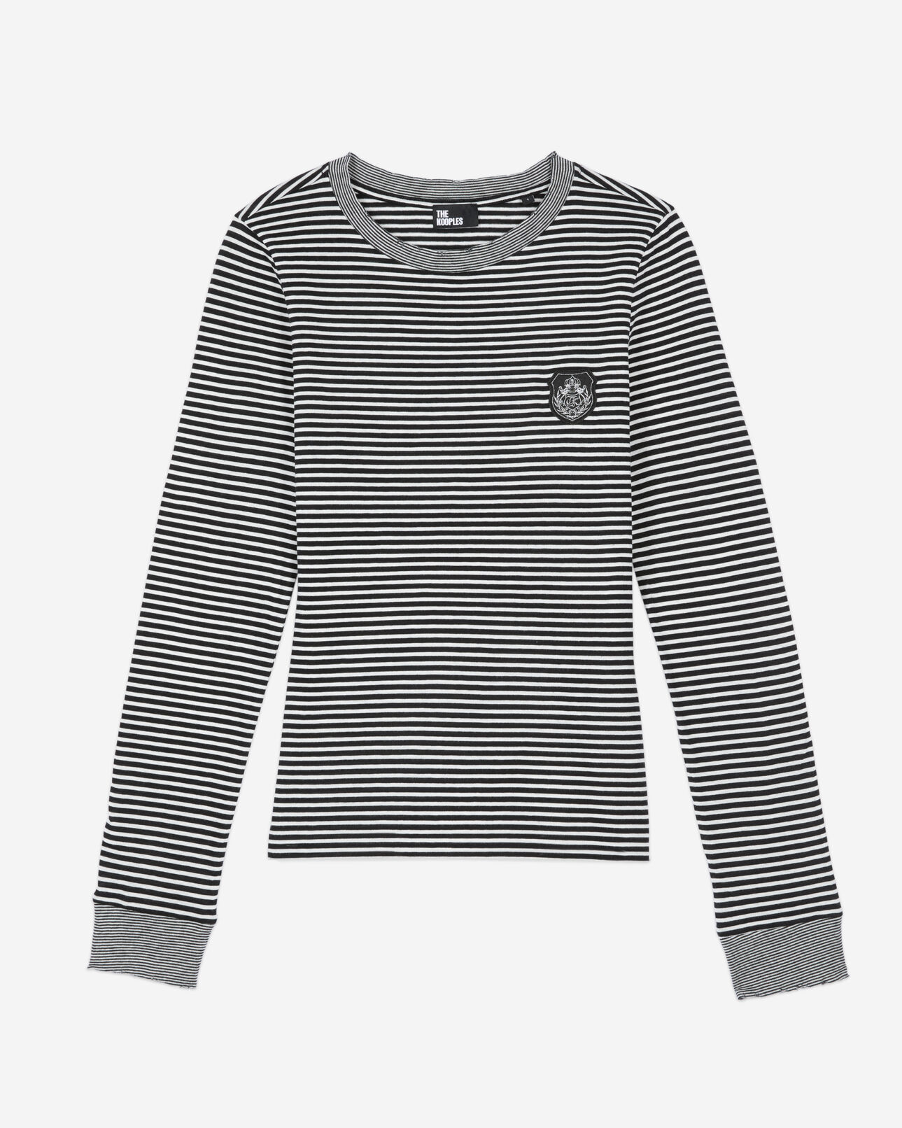 The Kooples WOMEN BLACK / WHITE long-sleeved striped t-shirt