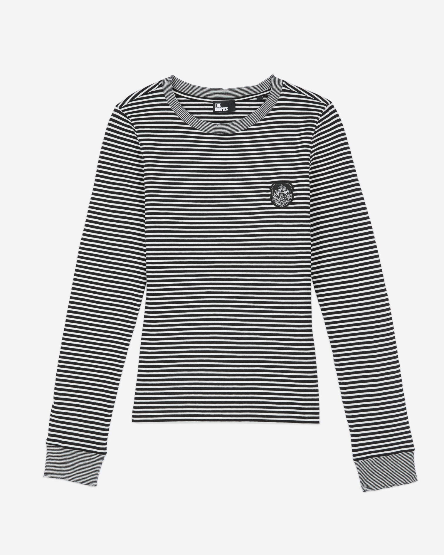 Long-sleeved striped t-shirt, BLACK / WHITE, hi-res image number null