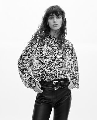 The Kooples DAMEN BLACK WHITE hemd mit zebradruck