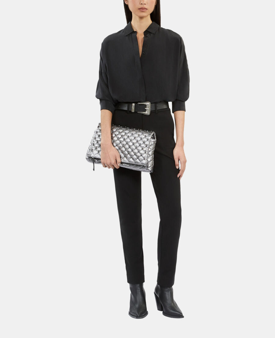 The Kooples FEMME BLACK pantalon tailleur avec gros grain noir