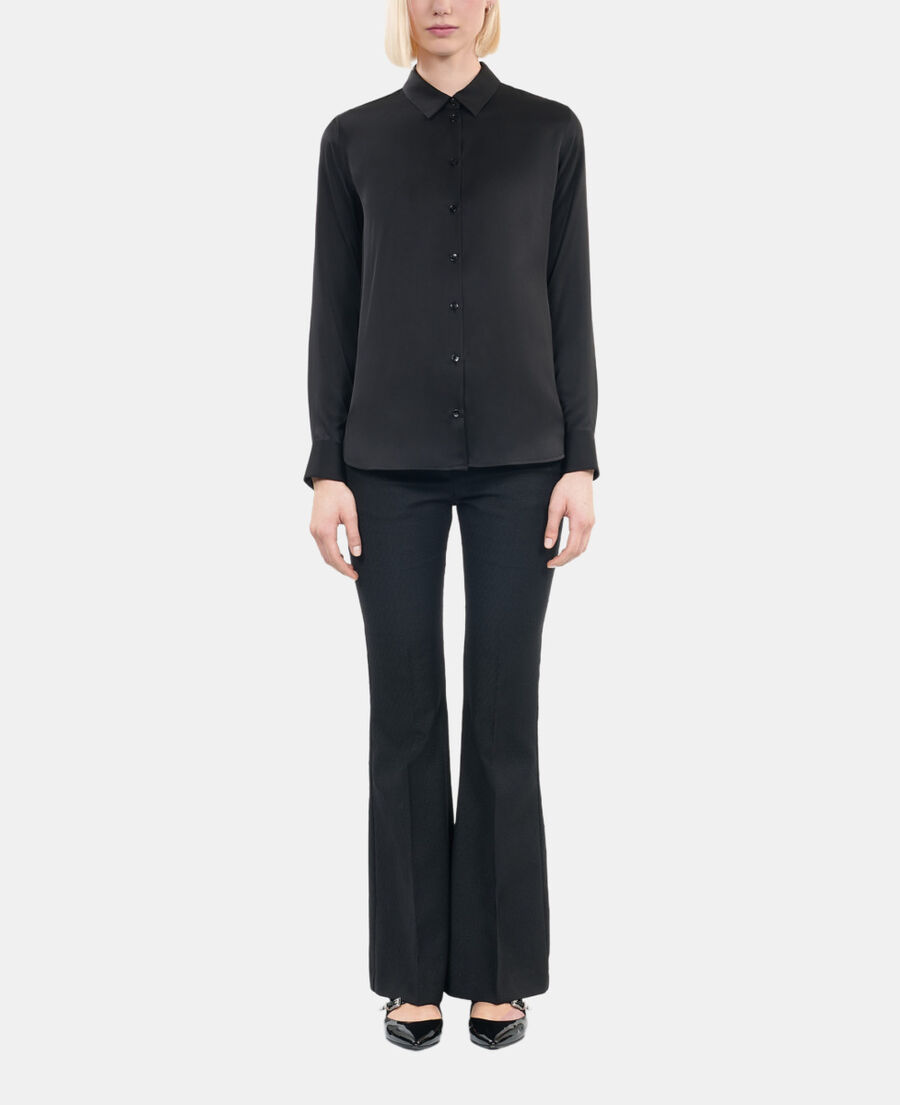 The Kooples FEMME BLACK chemise en soie noire