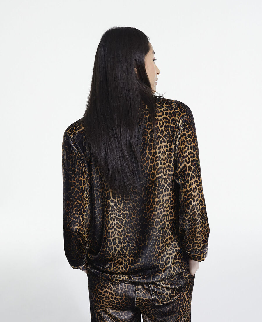 chemise en velours léopard