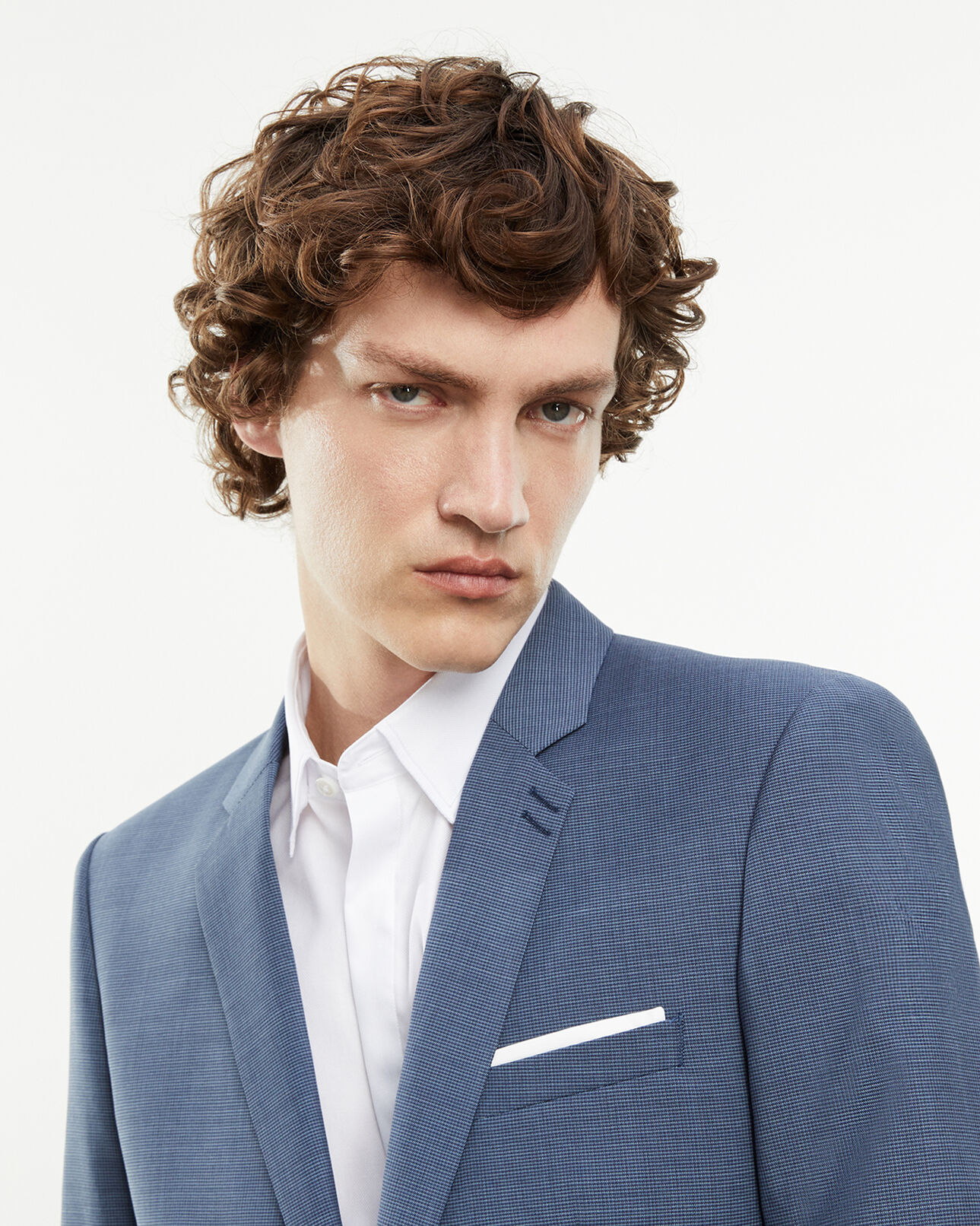 The Kooples MEN BLUE SKY light blue wool jacket with motif