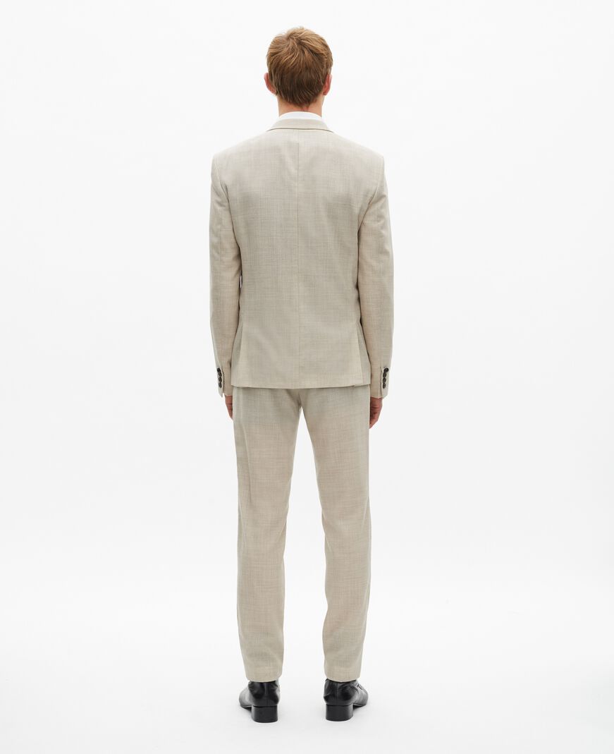 The Kooples HOMBRE BEIGE chaqueta de traje de lana beige de corte entallado