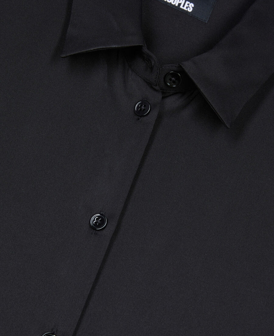 The Kooples FEMME BLACK chemise en soie noire