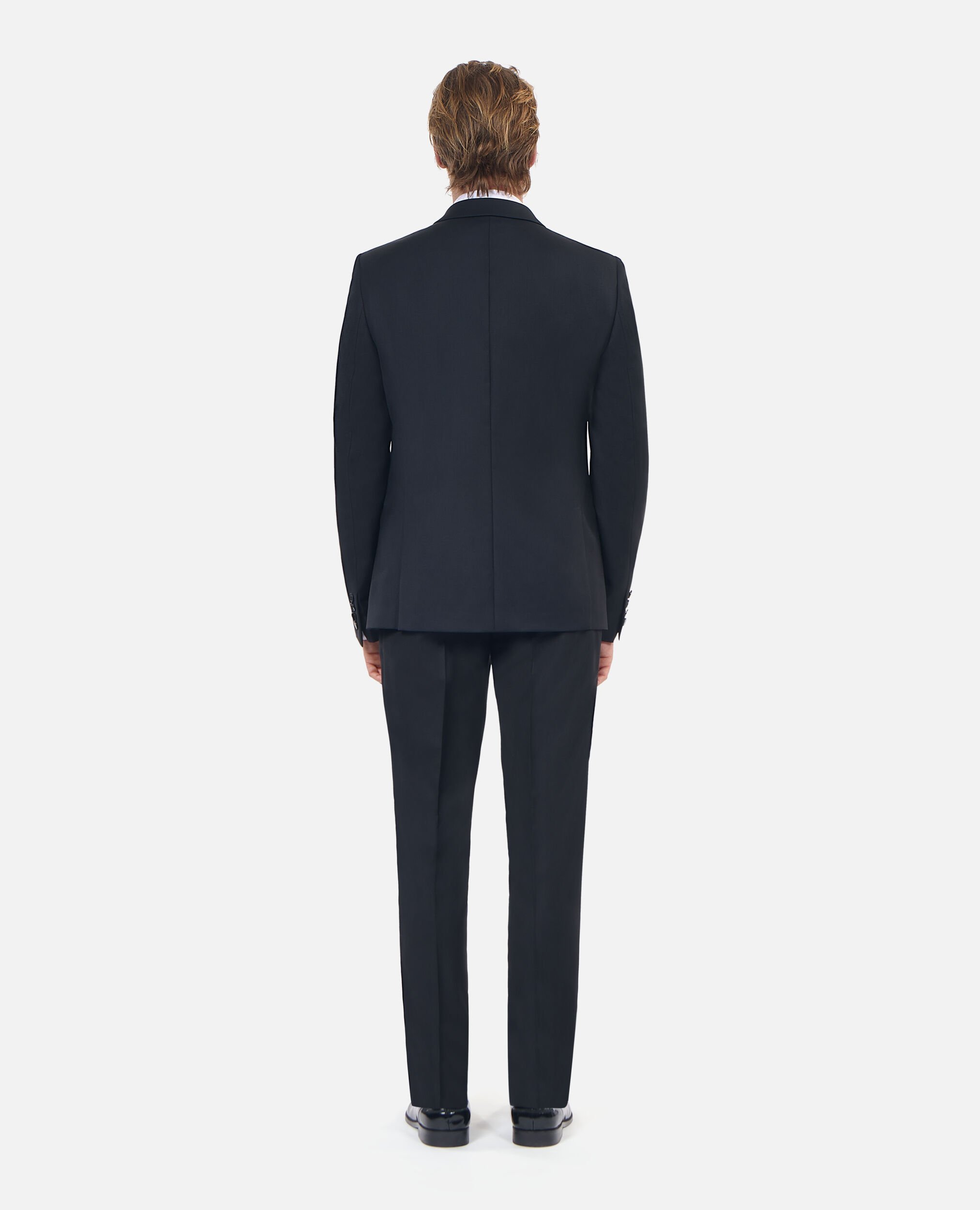 Black wool suit fitted jacket, BLACK, hi-res image number null