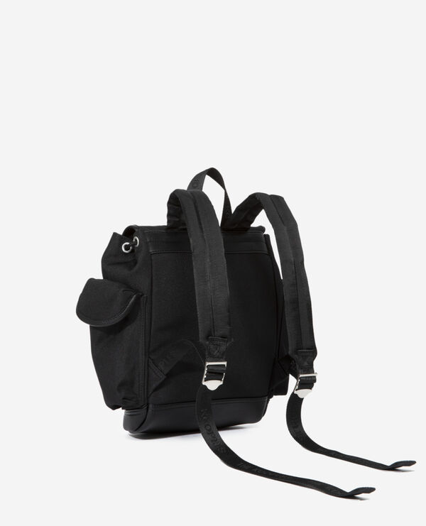 black technical backpack with side pockets