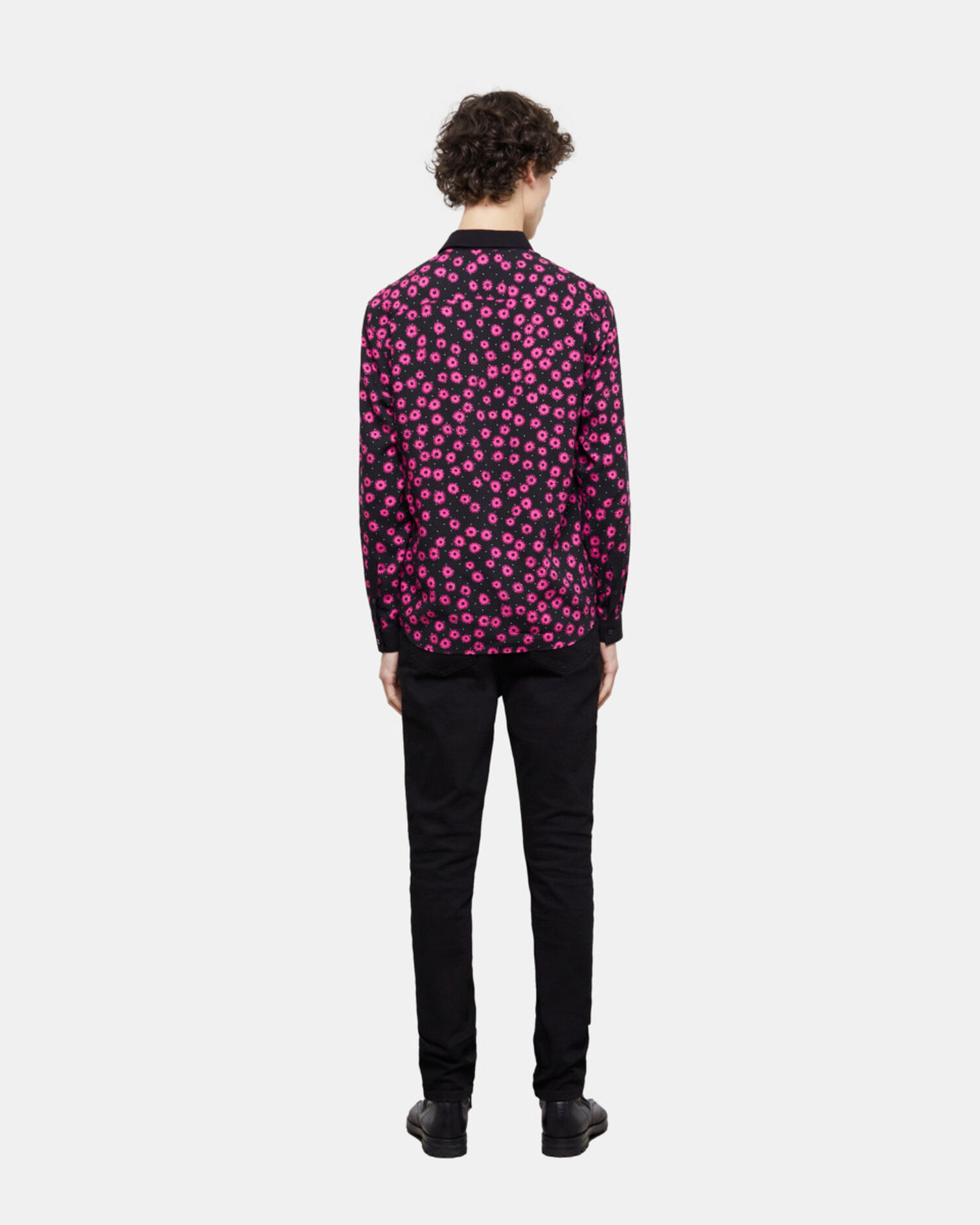 Chemise col classique imprimée, BLACK / PINK, hi-res image number null